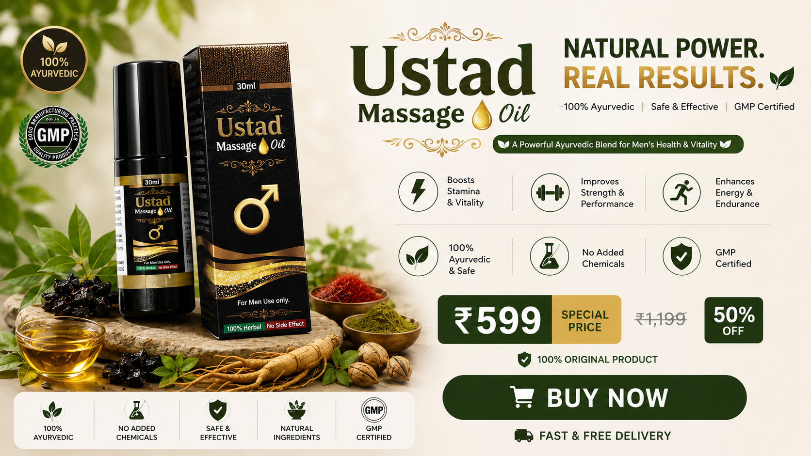 ustad oil product card